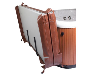 Cover Caddy - Spa Cover Lifter in the open position.